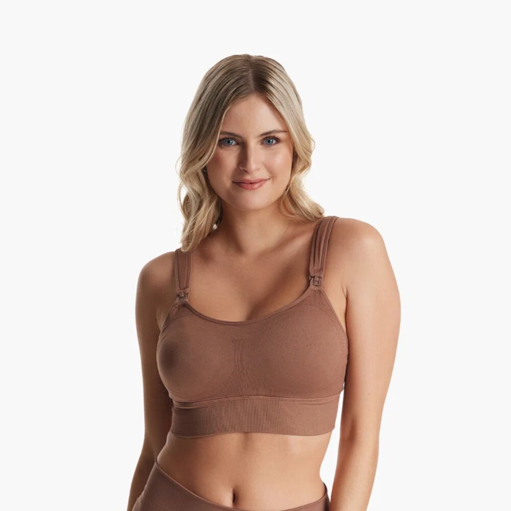 NWT Momcozy All-in-One Super Flexible Pumping Bra - Chocolate